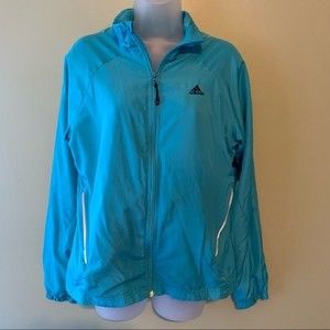 Blue Windbreaker Adidas Three Stripes Jacket, Size Medium